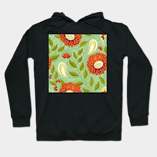 Print with Abstract Flowers Hoodie